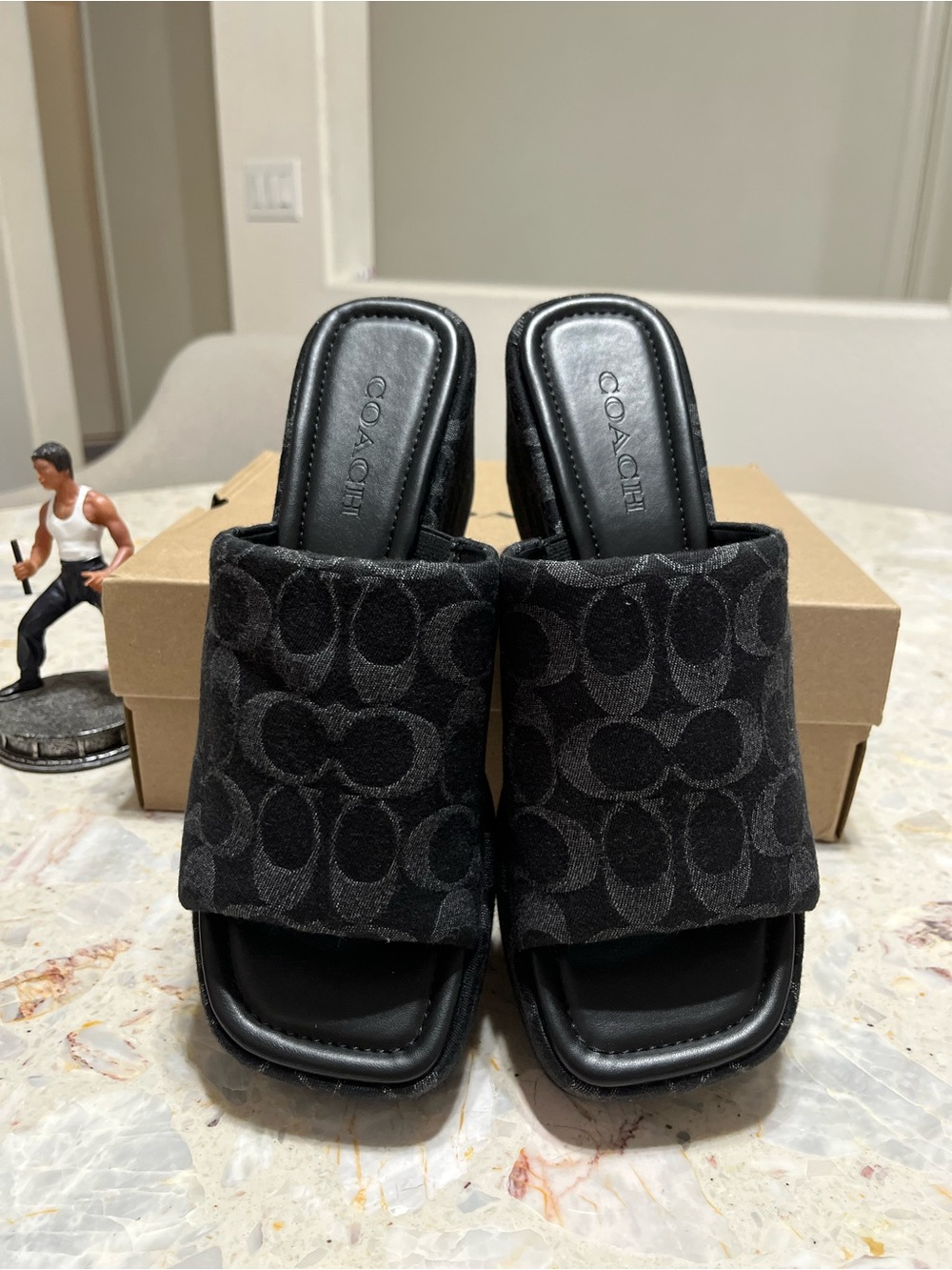 NIB Coach Phoebe Platform Sandal In Signature Denim size 9.5 - Picture 2 of 7
